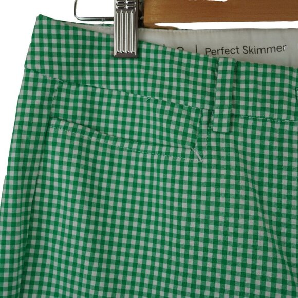 EUC Talbots‎ Green Gingham Perfect Skimmer Cropped Pants Size 8 - Picture 8 of 13